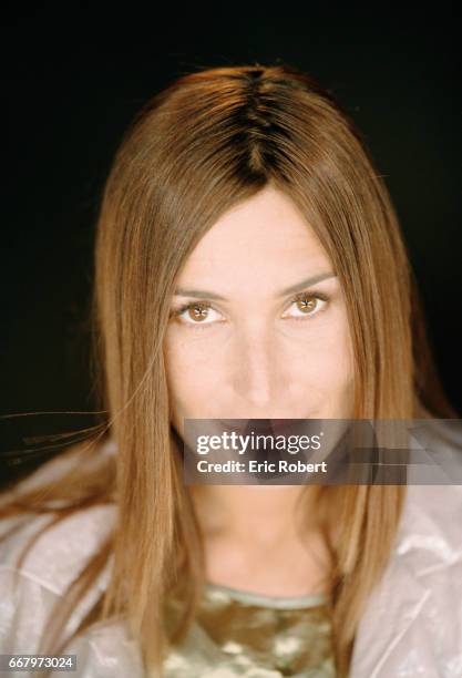 French pop singer Zazie is filming the music video for her song "Tous des Anges."