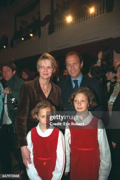 Helene of Yugoslavia with her husband Thierry Gaubert & their daughters Milena & Anastasia.