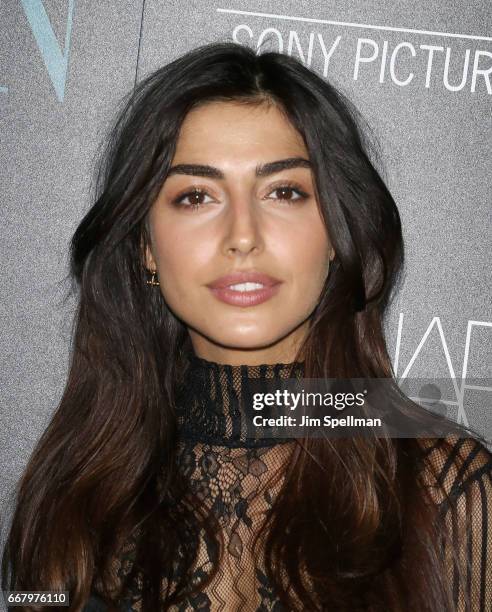 Model Nicola Achilleas attends the screening of Sony Pictures Classics' "Norman" hosted by The Cinema Society with NARS & AVION at the Whitby Hotel...