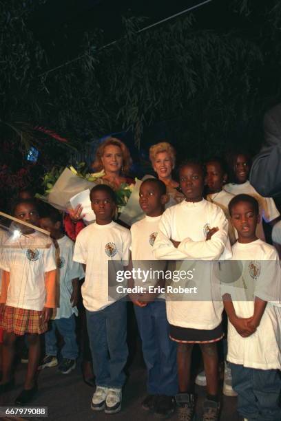 Ira de Furstenberg and Mrs. Ouattara with children