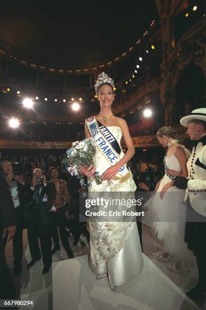 Mareva Galantier, Miss Tahiti now Miss France 1999 during the show at l'Opera de Nancy.