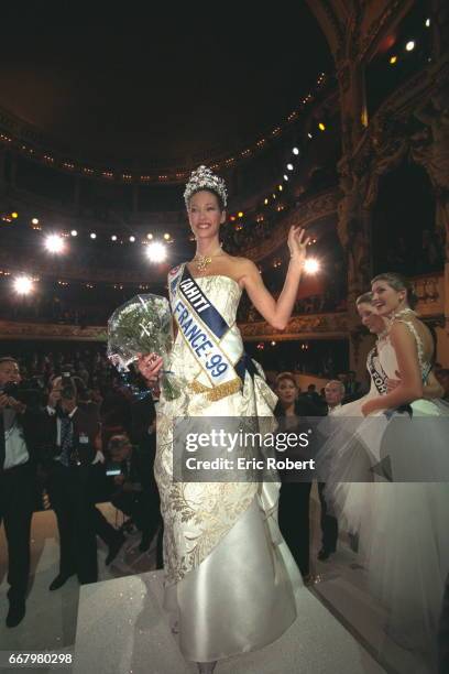 Mareva Galantier, Miss Tahiti now Miss France 1999-, during the show at l'Opera de Nancy.