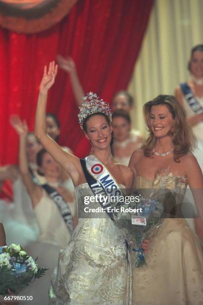 Mareva Galantier, Miss Tahiti now Miss France 99, and Sophie Thalmann Miss France 1998.