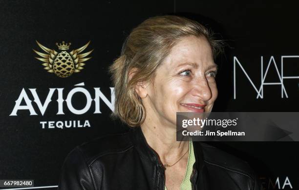 Actress Edie Falco attends the screening of Sony Pictures Classics' "Norman" hosted by The Cinema Society with NARS & AVION at the Whitby Hotel on...
