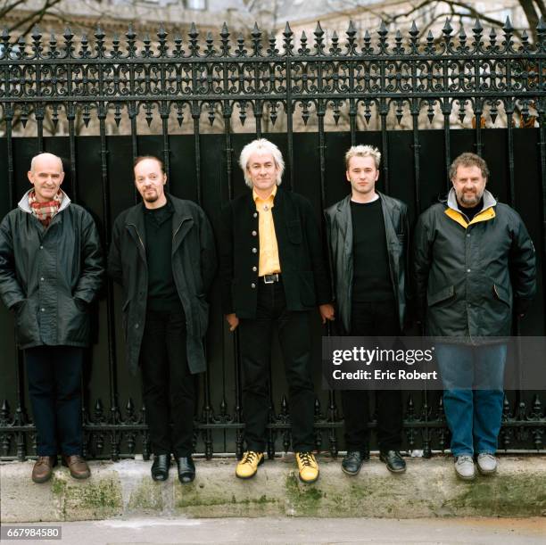 Celtic musicians from the top five bands from Britanny gather in Paris. Are: Dan Ar Bras, Alan Stivell, Jean-Louis Jossic of the band Tri Yann, Alex...