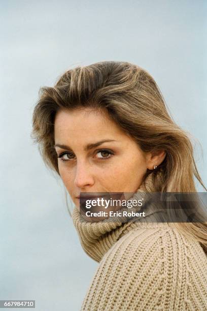 French actress Vanessa Wagner relaxes on the beach in Saint Tropez. She starred in the French films Le Bal du Gouverneur and Louis, Enfant Roi.