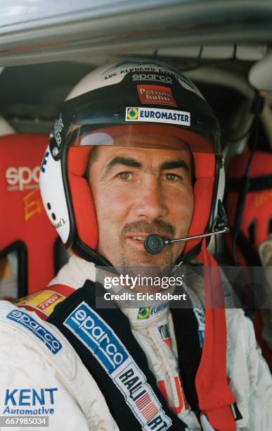 French alpine skier Luc Alphan competes in the prologue of the 1999 Optic 2000 Rally of Tunisia. The Optic 2000 is a nine-day cross-country auto race.