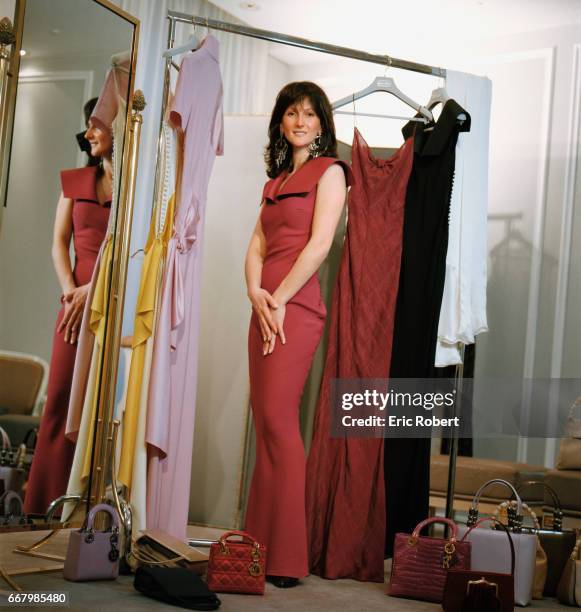 French singer Nayah attends a dress fitting at Christian Dior. Nayah was a contestant in the 1999 Eurovision Song Contest.