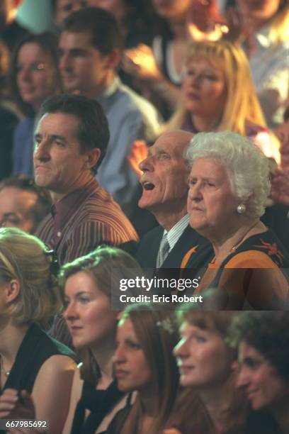 The brother and parents of Céline Dion in the public.