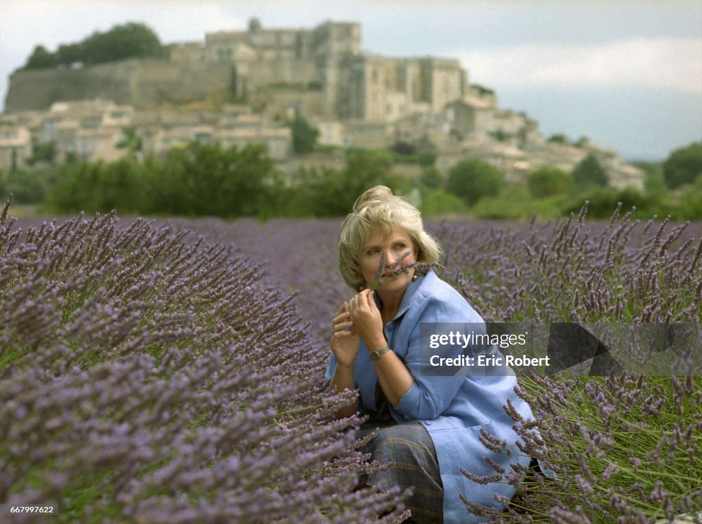 Marie-Christine Barrault in Lavender Field