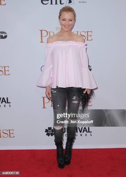 Actress Charlotte Ross arrives at the Los Angeles Premiere "The Promise" at TCL Chinese Theatre on April 12, 2017 in Hollywood, California.