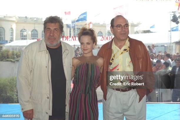 Jean Pierre Castaldi, Mena Suvari and the film's director Peter Hyams during the photo call for 'The Musketeer.'