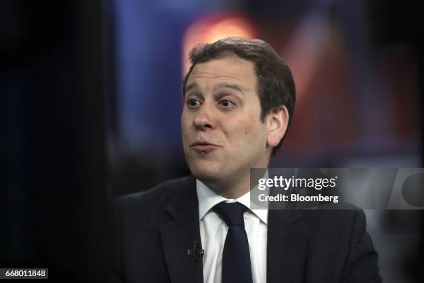 Adam Marshall, director-general of the British Chambers of Commerce , speaks during a Bloomberg Television interview in London, United Kingdom, on...