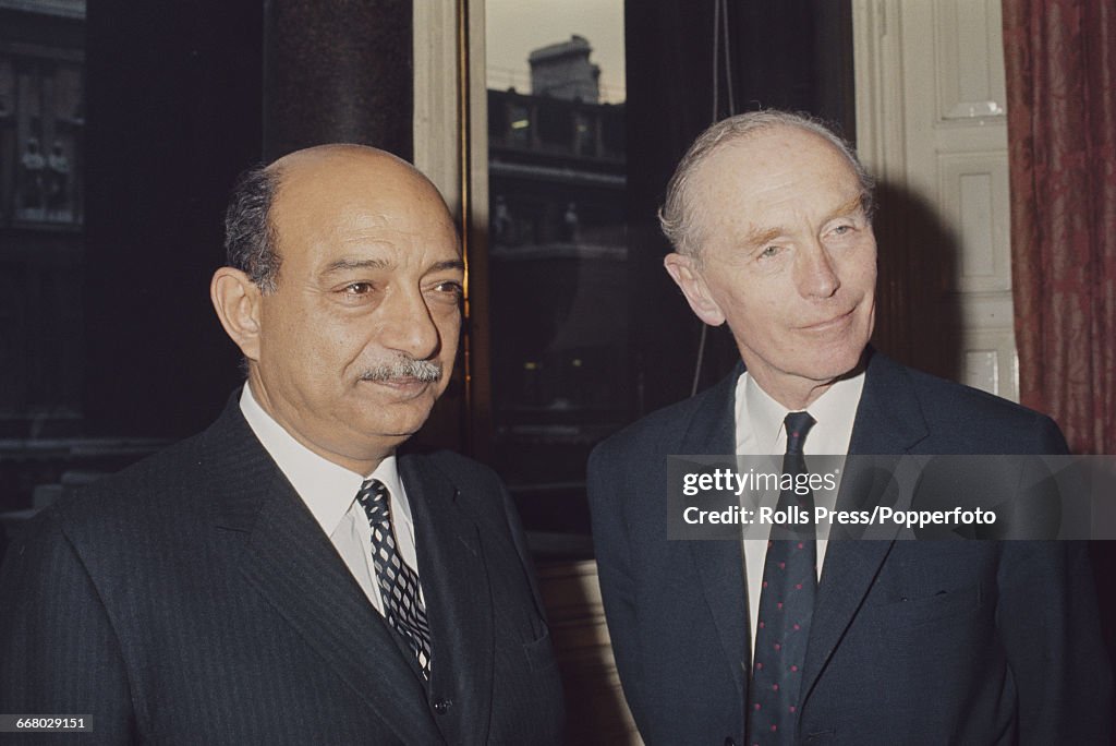 Mohammed Riad Egyptian Minister of Foreign Affairs, Mahmoud Riad pictured left with ...