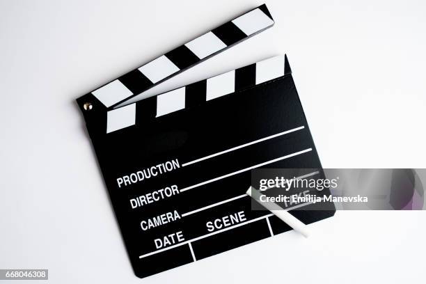 illustrations, cliparts, dessins animés et icônes de filmmaker's clapboard - film slate