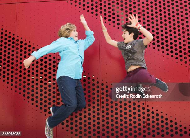 Actors Connor Dean and Jax Malcolm pose for portrait at The Artists Project on April 12, 2017 in Los Angeles, California.