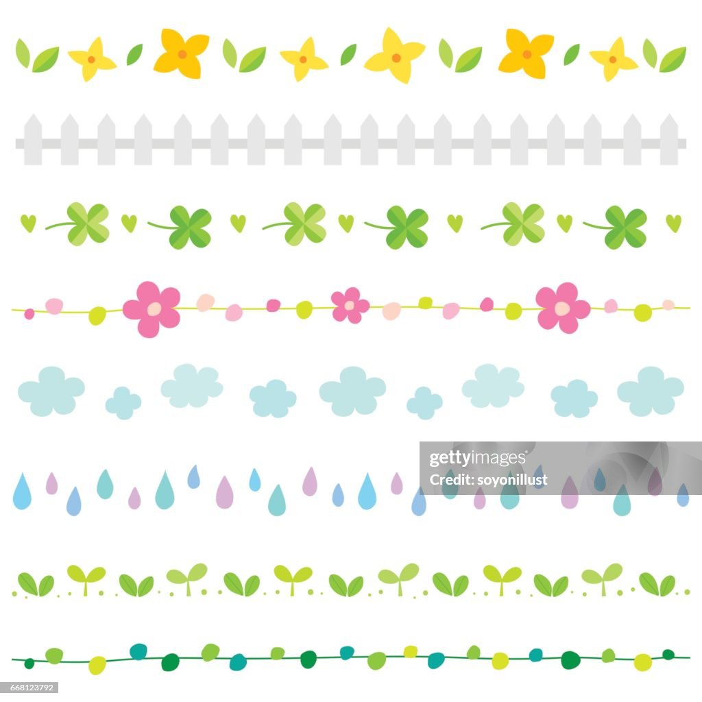 Rectangle Spring Border Spring Elements Border Set High-Res Vector Graphic - Getty Images