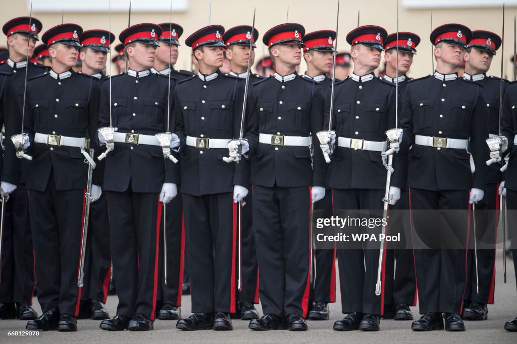 Theresa May Attends The Sovereign's Parade At the Royal Military Academy