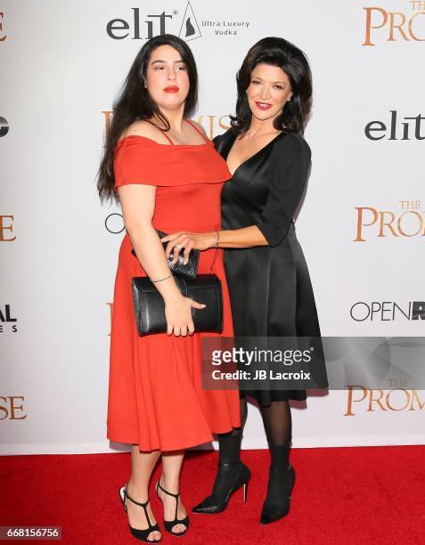 Shohreh Aghdashloo and Tara Touzie attend the premiere of Open Road Films' 'The Promise' on April 12, 2017 in Hollywood, California.
