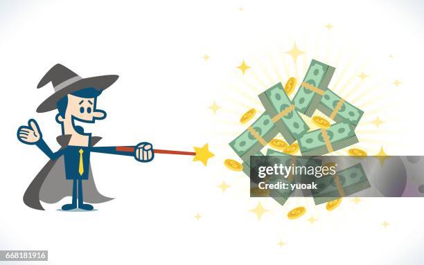 bildbanksillustrationer, clip art samt tecknat material och ikoner med pengar guiden - merlin wizard