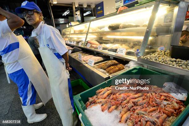 Intense movement of consumers in search of fish in the Fish Market, in Sao Paulo , Brazil, on the morning of Thursday 13 April the eve of the Good...