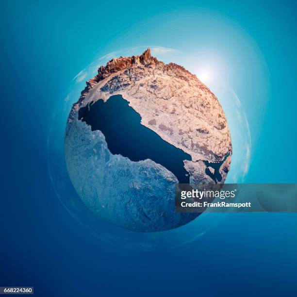 lake constance 3d little planet 360-degree sphere panorama - austria map stock pictures, royalty-free photos & images