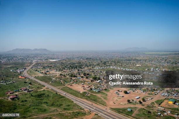 Dec. 5 2014 - Aerial view of Juba, capital city of South-Sudan. The ongoing civil war between SPLA-Juba, the army loyal to President Salva Kiir and...