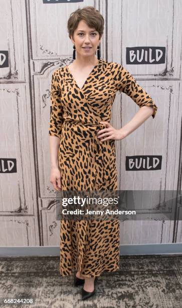 Carrie Coon attends AOL Build Series to discuss "Fargo" and "The Leftovers" at Build Studio on April 13, 2017 in New York City.