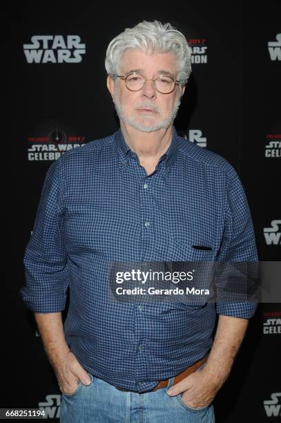 George Lucas attends the 40 Years of Star Wars panel during the 2017 Star Wars Celebrationat Orange County Convention Center on April 13, 2017 in...