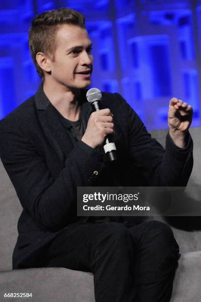 Hayden Christensen attends the 40 Years of Star Wars panel during the 2017 Star Wars Celebration at Orange County Convention Center on April 13, 2017...