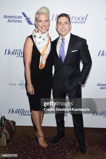 Allison Morris and Baruch Shemtov attend The Hollywood Reporter 35 Most Powerful People In Media 2017 at The Pool on April 13, 2017 in New York City.