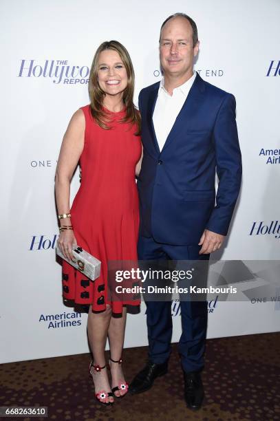 Journalist Savannah Guthrie and Camron Guthrie attend The Hollywood Reporter 35 Most Powerful People In Media 2017 at The Pool on April 13, 2017 in...