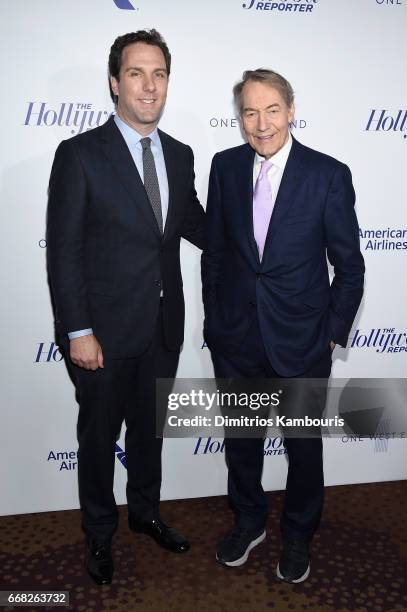 Executive Editor at The Hollywood Reporter Matt Belloni and journalist Charlie Rose attend The Hollywood Reporter 35 Most Powerful People In Media...