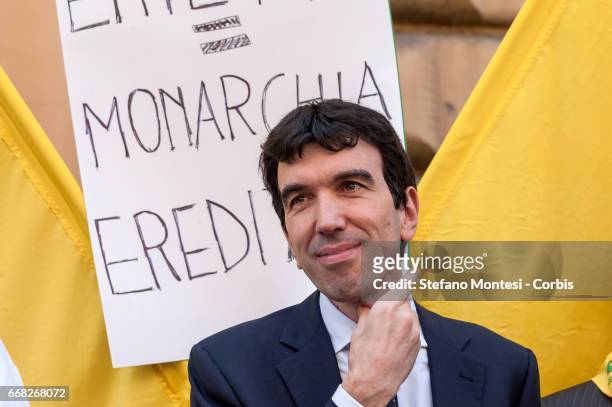 Maurizio Martina, Minister of Agriculture during the demonstration of the rice growers of Vercelli and Biella in front of the Ministry of Agriculture...