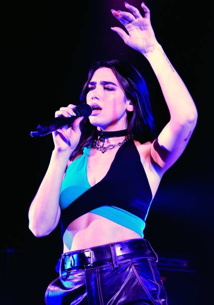 Dua Lipa performs on stage at the O2 Shepherd's Bush on April 13 in London, United Kingdom.