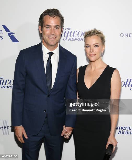 Douglas Brunt and tv personality Megyn Kelly attend The Hollywood Reporter's 35 Most Powerful People In Media 2017 at The Pool on April 13, 2017 in...