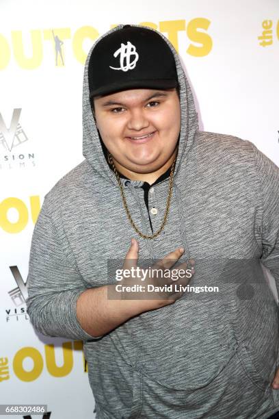 Actor Jovan Armand attends the premiereof Swen Group's "The Outcasts" at Landmark Regent on April 13, 2017 in Los Angeles, California.