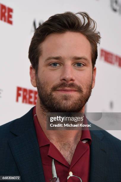 Actor Armie Hammer attends The Los Angeles Premiere Of "Free Fire" Presented By Casa Noble Tequila on April 13, 2017 in Los Angeles, California.