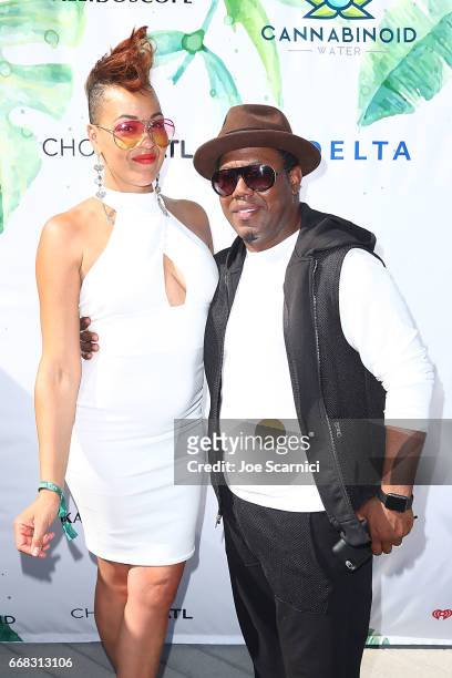 Maya Azucena and Nick Cooper attend the KALEIDOSCOPE: LAWN TALKS presented by Delta Air Lines & Cannabinoid Water on April 13, 2017 in La Quinta,...