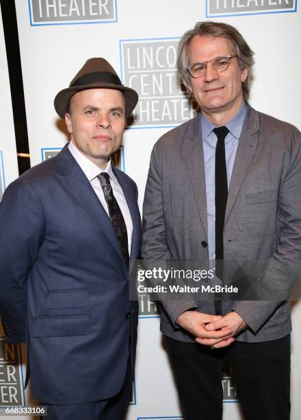 Rogers and Bartlett Sher attend the Opening Night Performance press reception for the Lincoln Center Theater production of 'Oslo' at the Vivian...