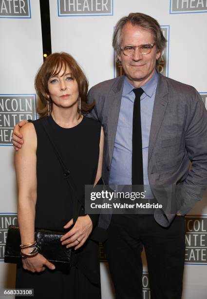 Kristin Flanders and Bartlett Sher attend the Opening Night Performance press reception for the Lincoln Center Theater production of 'Oslo' at the...