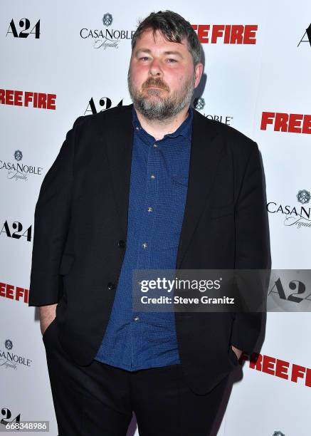 Director/writer Ben Wheatley arrive at the Premiere Of A24's "Free Fire" at ArcLight Hollywood on April 13, 2017 in Hollywood, California.