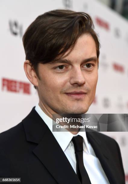 Actor Sam Riley attends The Los Angeles Premiere Of "Free Fire" Presented By Casa Noble Tequila on April 13, 2017 in Los Angeles, California.