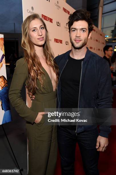 Actor Ethan Peck and Molly Swenson attend The Los Angeles Premiere Of "Free Fire" Presented By Casa Noble Tequila on April 13, 2017 in Los Angeles,...