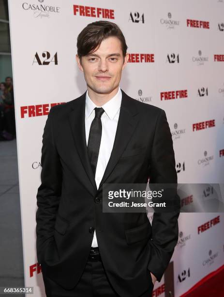 Actor Sam Riley attends the premiere of A24's 'Free Fire' at ArcLight Hollywood on April 13, 2017 in Hollywood, California.