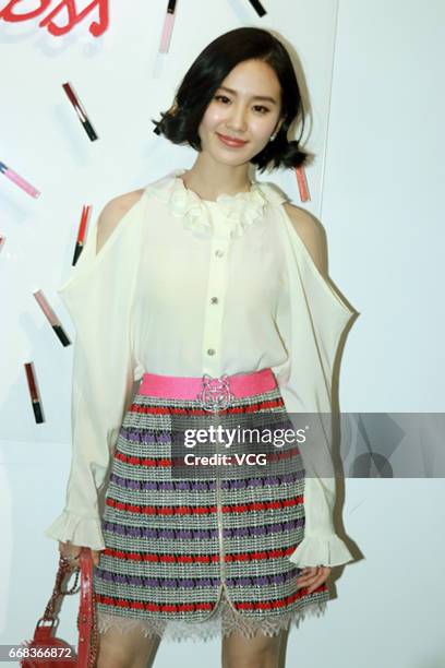 Actress Liu Shishi attends the commercial event of Chanel Coco Cafe on April 13, 2017 in Shanghai, China.