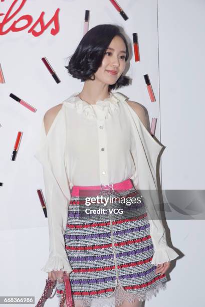 Actress Liu Shishi attends the commercial event of Chanel Coco Cafe on April 13, 2017 in Shanghai, China.