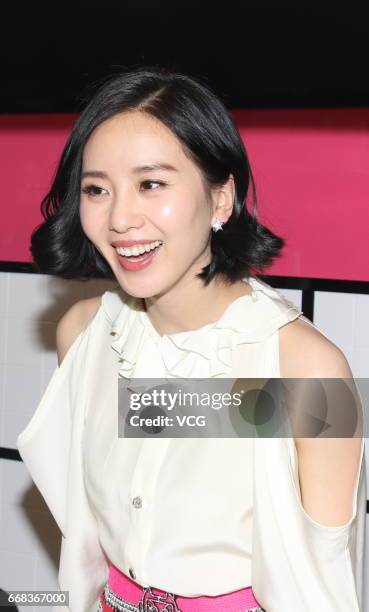 Actress Liu Shishi attends the commercial event of Chanel Coco Cafe on April 13, 2017 in Shanghai, China.