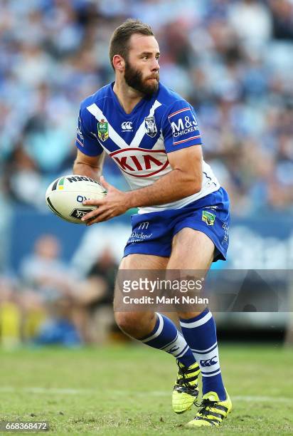 Matthew Frawley of the Bulldogs in action during the round seven NRL match between the Canterbury Bulldogs and the South Sydney Rabbitohs at ANZ...