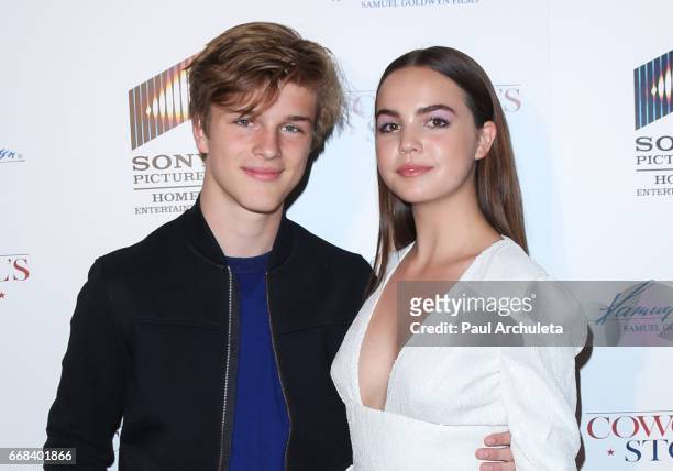 Model Alex Lange and Actress Bailee Madison attend the premiere of "A Cowgirl's Story" at Pacific Theatres at The Grove on April 13, 2017 in Los...